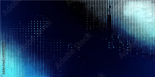 Abstract technology background with binary code pattern, digital matrix vector design, and futuristic blue light