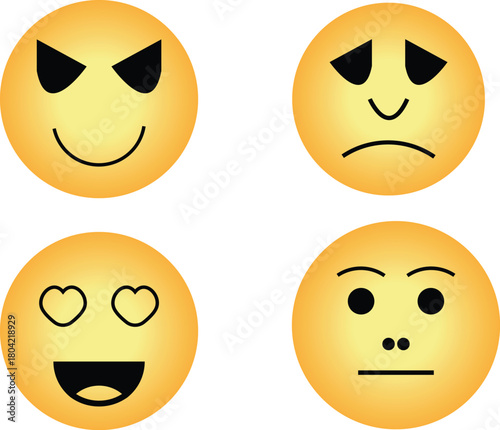 Set of emogy smiley icons,emoji collection. set of yellow face smiles