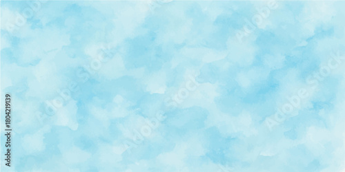 Bright blue sky with fluffy white clouds, a perfect natural summer cloudscape background texture