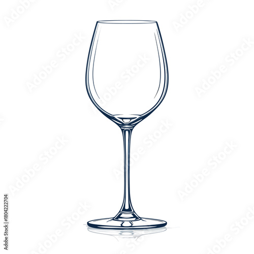 Elegant wine glass outline drawing for sophisticated designs, upscale restaurants, and beverage promotions, adding a touch of class to any project
