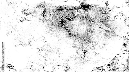 Grunge black and white texture. Abstract monochrome  background pattern of cracks, chips, scratches, stains, scuffs. Vintage old surface. Vector design.