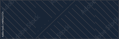 A dark blue fabric with diagonal white lines forming a v shape in the center of the rectangle shape