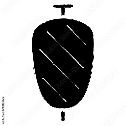 kebab icon, brush strokes, vector illustration on white background.