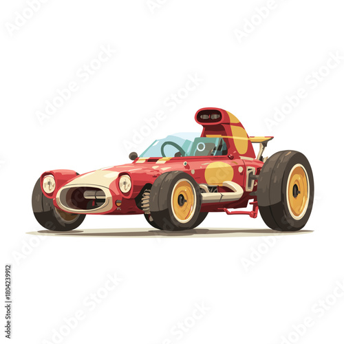 Stylized Orange Sports Car with Iconic Number 44 on a White Background