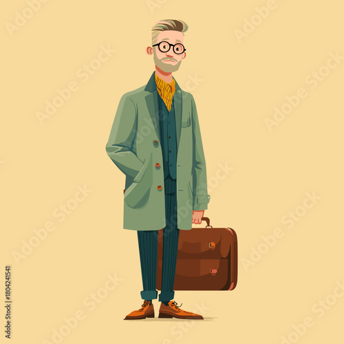 businessman with suitcase vector 