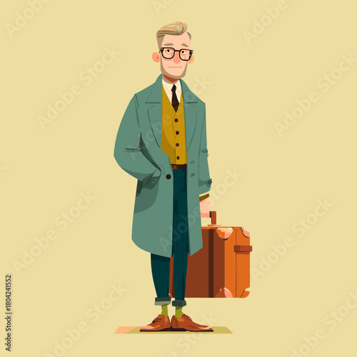 businessman with suitcase vector 