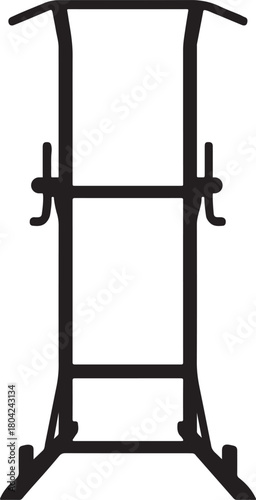 pull up and dip station gym equipment silhouette icon vector illustration