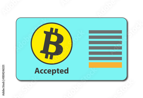 Bitcoin Bezahlkarte, Vektorzeichnung