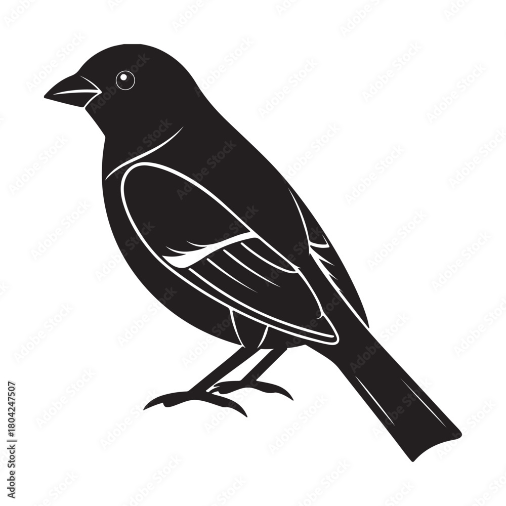 Obraz premium Scarlet tanager silhouette vector icon