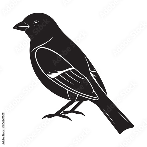 Scarlet tanager silhouette vector icon