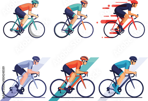 Cyclist pedaling forward on a sleek bicycle