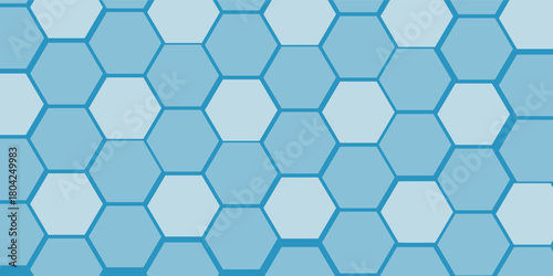 White 3d hexagonal technology vector abstract background. Blue bright energy flashes under hexagon in modern technology futuristic background vector illustration. White honeycomb texture grid.