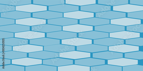 White 3d hexagonal technology vector abstract background. Blue bright energy flashes under hexagon in modern technology futuristic background vector illustration. White honeycomb texture grid.