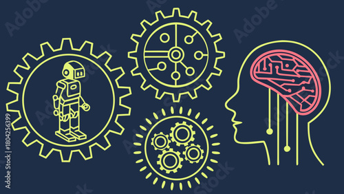 Illustration of artificial intelligence and machine learning concept