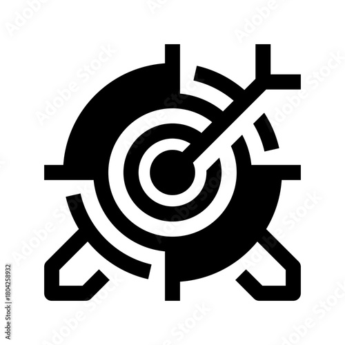 Target Line Icon, Outline Symbol for Goal Planning, Precision Aiming, Performance Focus, Mission Direction, and Success Objectives. Vector Sign Icon.