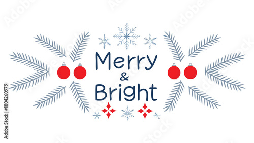 A classic holiday design featuring festive elements and a merry bright theme perfect for seasonal celebrations and winter greetings