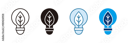 Green Innovation Icon Set Multiple Style Collection