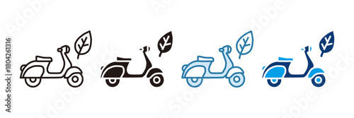 Sustainable Transport Icon Set Multiple Style Collection