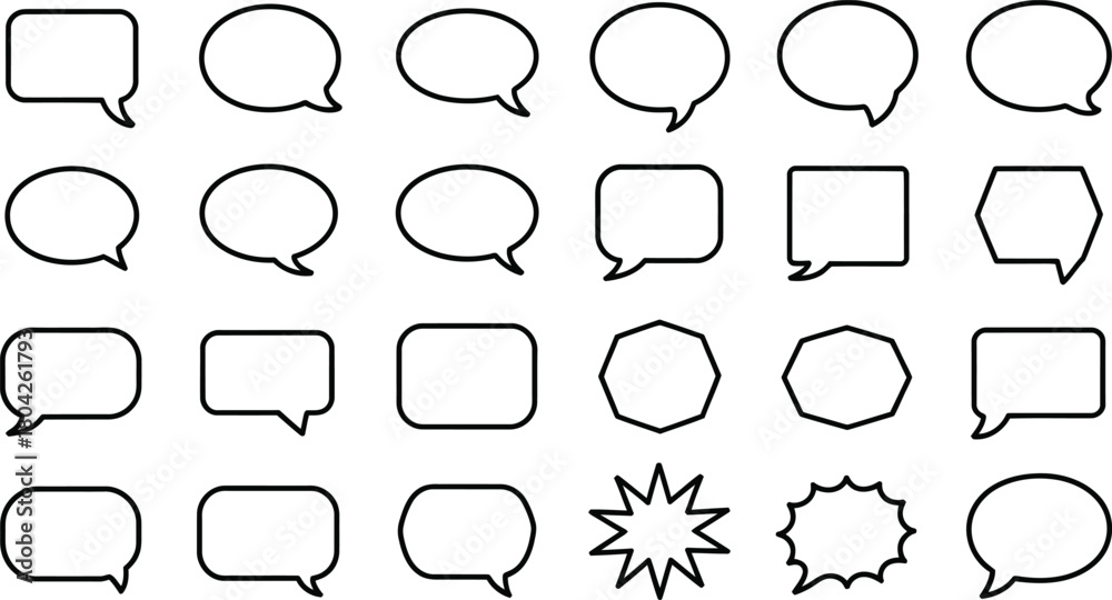 Fototapeta premium Speech bubble icons various shapes and styles talk bubble chat bubble