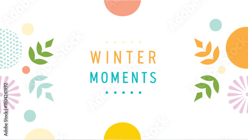 Modern abstract winter collage design featuring a dotted element with a vibrant cmyk color palette and clean typography perfect for seasonal graphics and artistic compositions