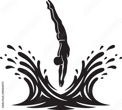 Strong Athlete Flipping Heavy Tire Silhouette. Crossfit and Functional Fitness Training Vector Illustration.