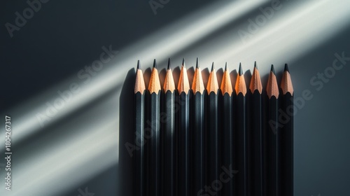 Creative pencil combination under light and shadow