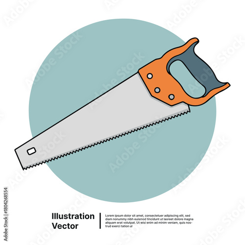 Hand Saw Illustration A Tool for Precision Cuts in Woodworking and Carpentry