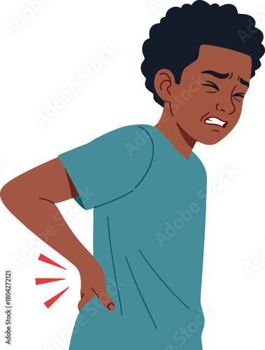 Young Black Man Suffering from Acute Lower Back Pain