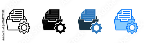 Record Management icon multiple style 