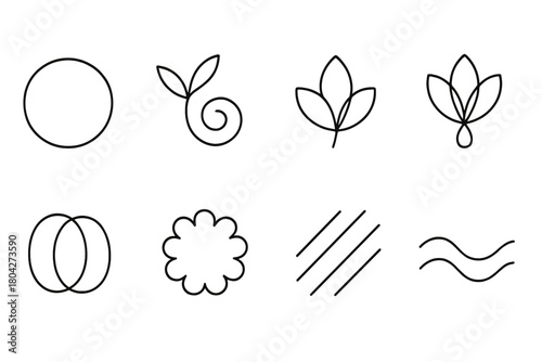 Nature, ecology outline icon set. Minimalistic symbols for eco-friendly designs