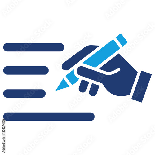 Writing Flat Blue Icon