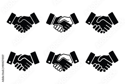 agreement handshake Simple silhouette icon graphic