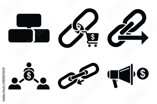 affiliate marketing Simple silhouette icon graphic