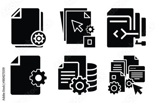 content management Simple silhouette icon graphic