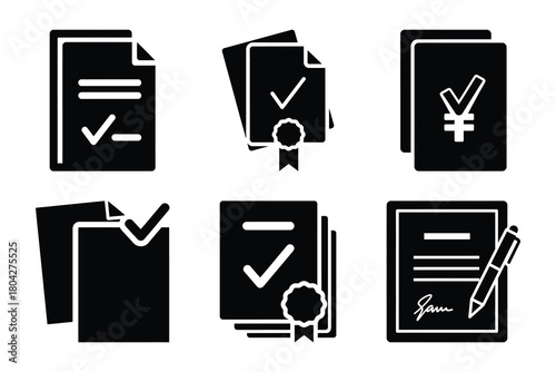 contract agreement Simple silhouette icon graphic