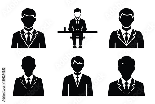 job interview Simple silhouette icon graphic