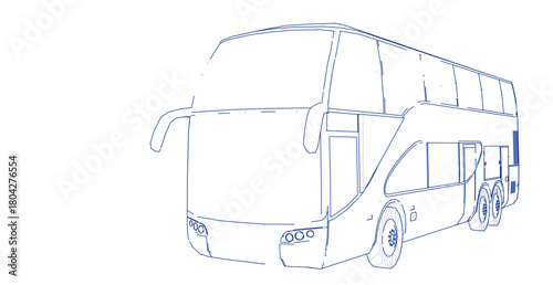 bus sketch concept 3d illustration	
