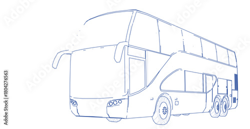 bus sketch concept 3d illustration	
