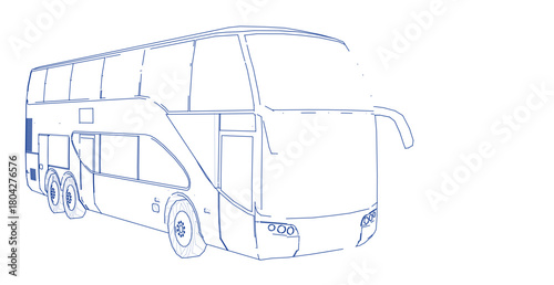 bus sketch concept 3d illustration	
