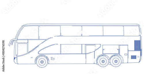 bus sketch concept 3d illustration	
