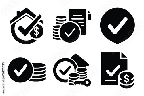 loan approval Simple silhouette icon graphic