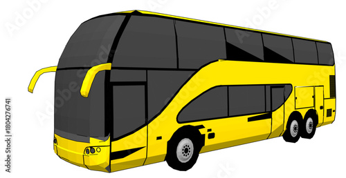 bus sketch concept 3d illustration	
