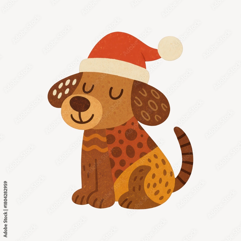 Fototapeta premium Festive cartoon dog illustration