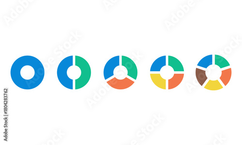Set Of Pie Chart Infographic Icon, Simple Icon Vector Design