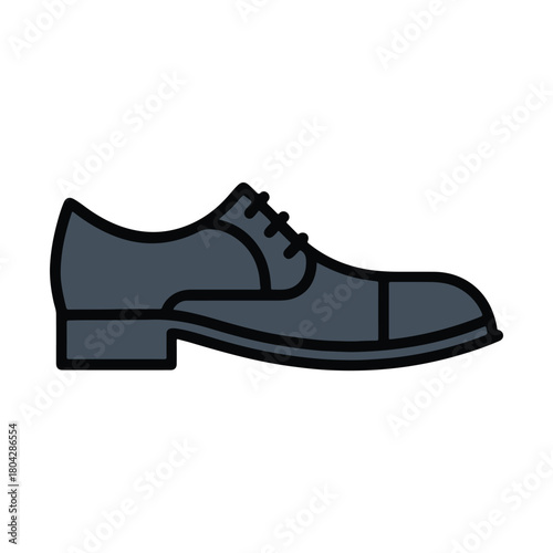 Dark Blue Oxford Dress Shoe Icon on White Background oxford shoe formal shoe