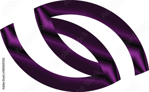 Abstract purple curves intertwine on a clean white backdrop, creating a modern and eyecatching design isolated on transparent background