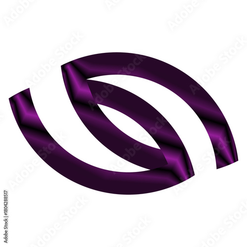 Abstract purple curves intertwine on a clean white backdrop, creating a modern and eyecatching design isolated on transparent background