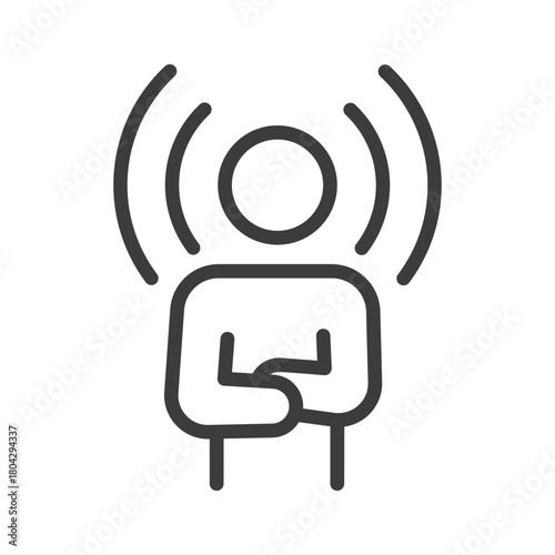 Photos Brand awareness icon linear vector illustration