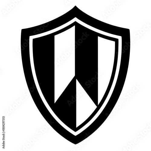 Abstract w letter shield symbol icon vector graphic design element