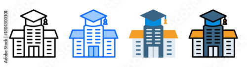 University Icon Collection Set Multiple Style